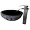 Novatto Absolute Black Granite Vessel Sink and ECLIPSE Faucet Set in Matte Black NSFC-AN136MB - alternate 2